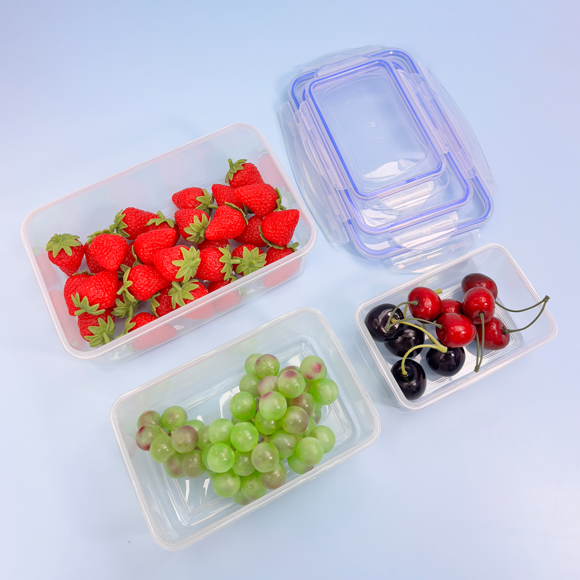 Rectangular Plastic Food Container Set of 3