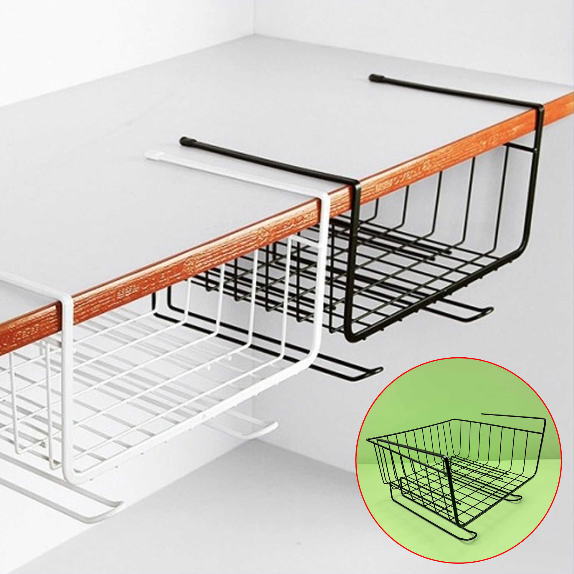 Black Metal Wire Storage Basket