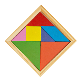 Wooden Tangram Puzzle Set Colorful Geometric Shape Puzzle