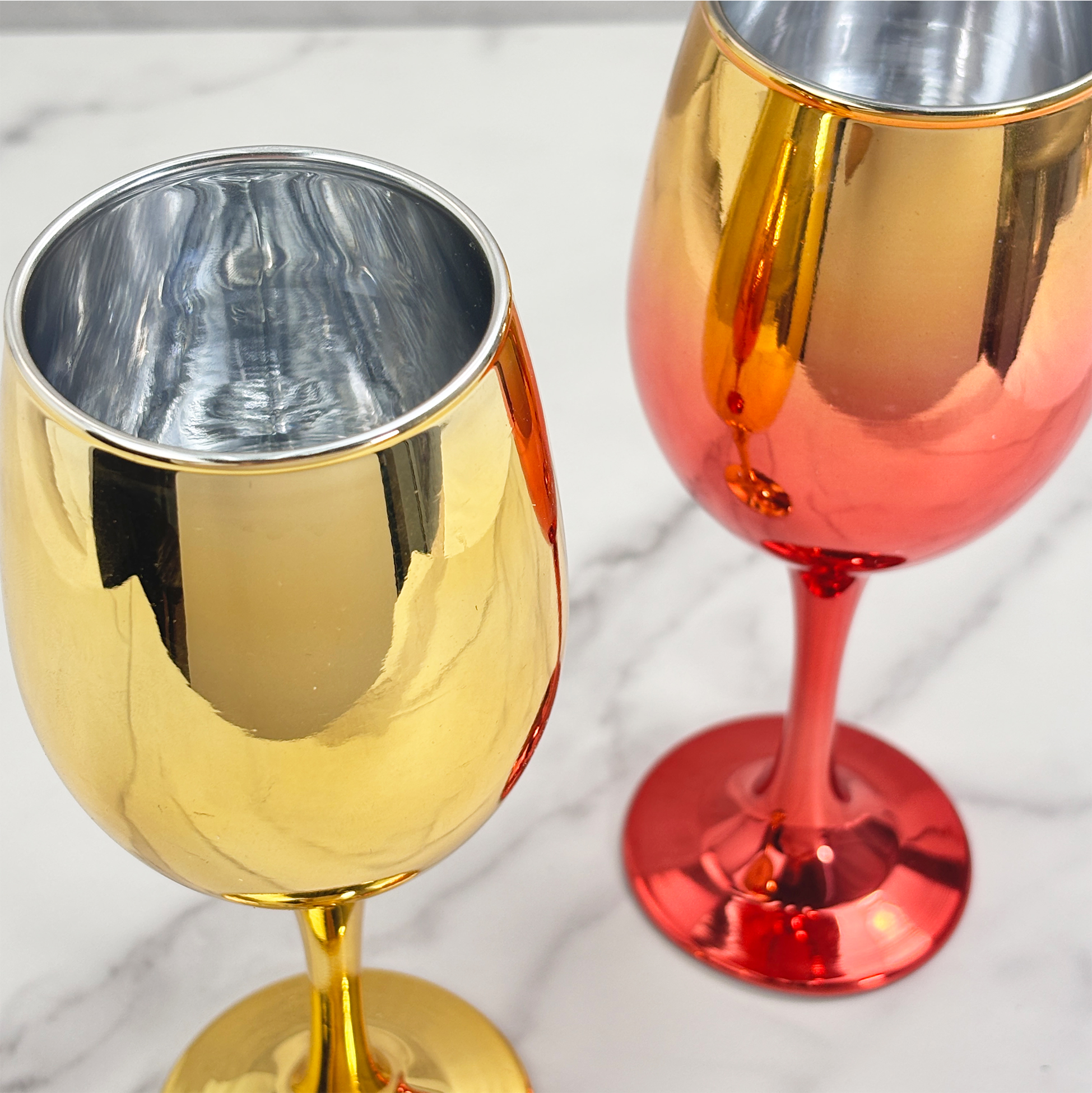 Glass Wine Goblets Set