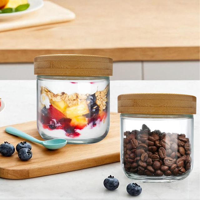 3-Piece Glass Storage Jars with Bamboo Lids