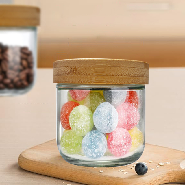 4-piece Glass Storage Jars with Bamboo Lids