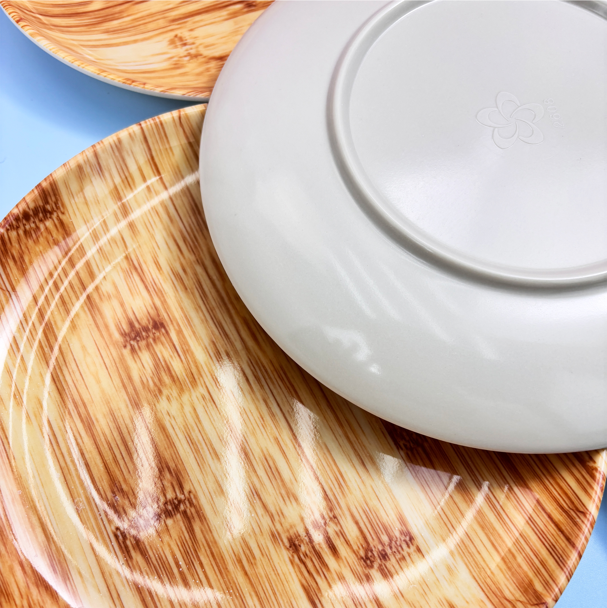 Wood-grain Melamine Serving Plate