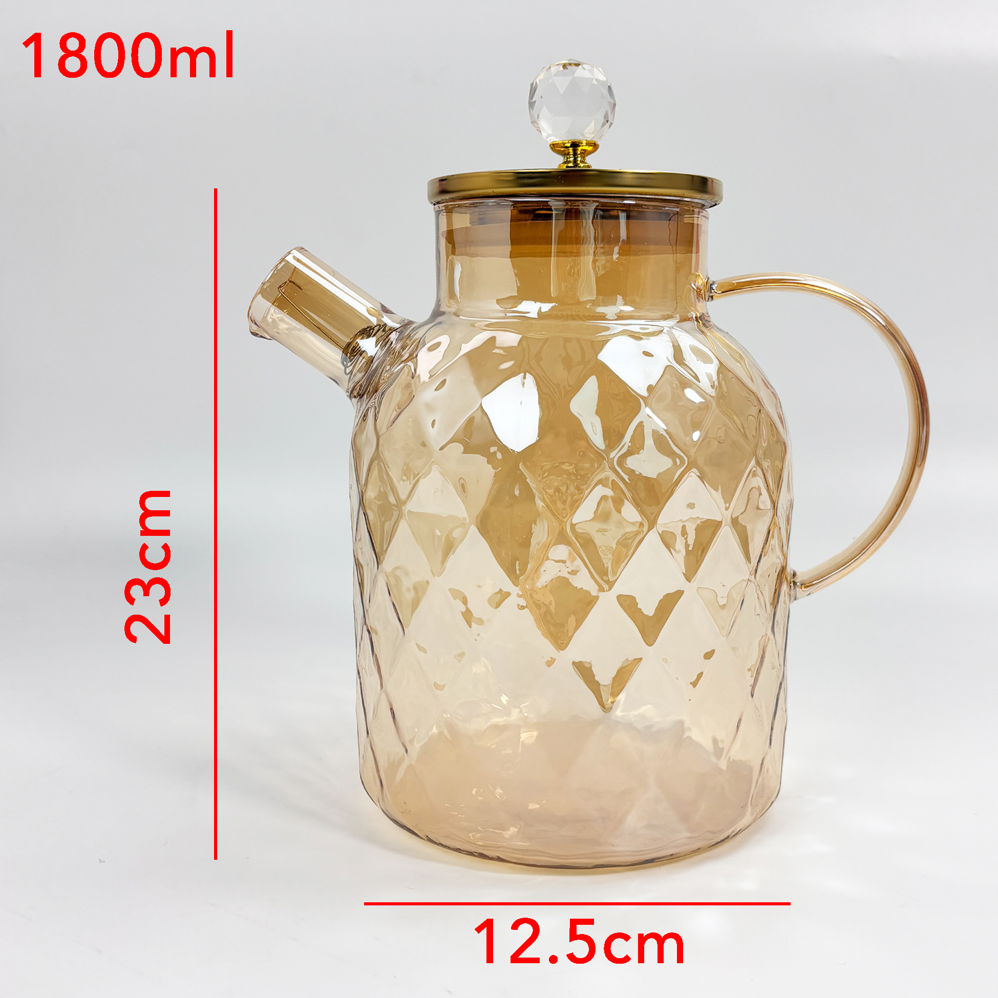 Diamond-patterned Glass Teapot