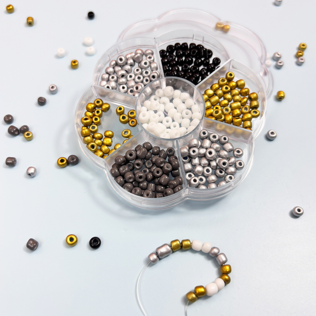 DIY Jewelry Making Kit with Metallic Beads