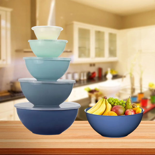 Salad Mixer Bowls 4 PCS in 1 Set With Handle Kitchen Baking Mixing Bowl Food Storage Bowl
