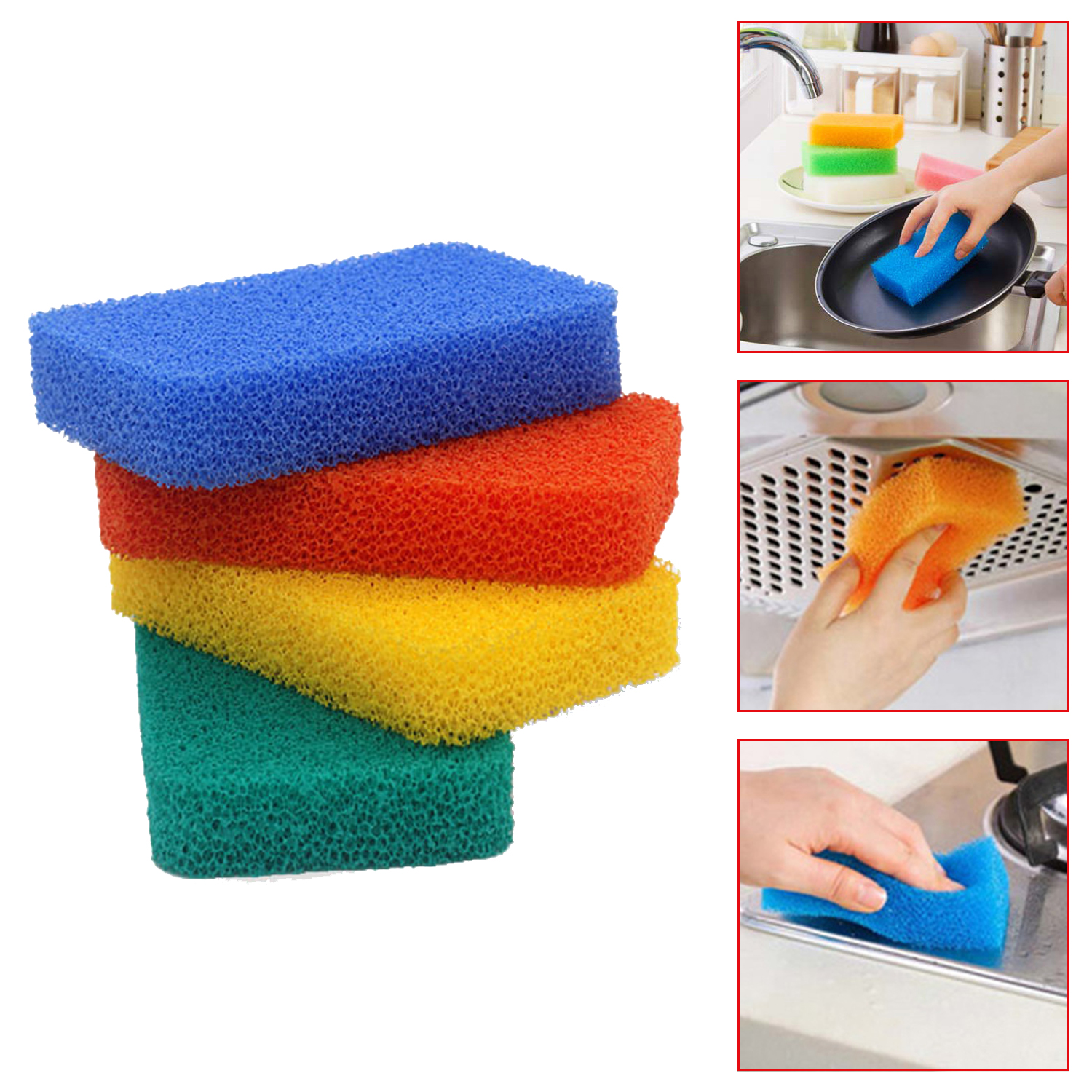 Clean Silicone Scrubber Colored Sponge Silicone Sponge Scouring Pad Reusable And Dishwashing Silicone Brush