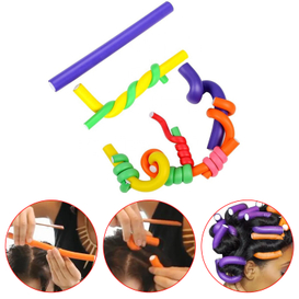 42pieces Pack Hair Rollers Flexible Curling Rods Set No Heat heatless Bendy foam Hair Curls for Long Medium Short Hair while Sleeping