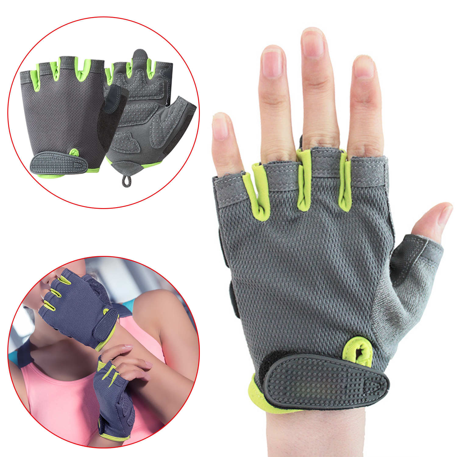 Sports Body Building Training Men Women Paired Fitness Sport Gym Exercise Weightlifting Half Finger Gloves Silicone Sports Gym Gloves