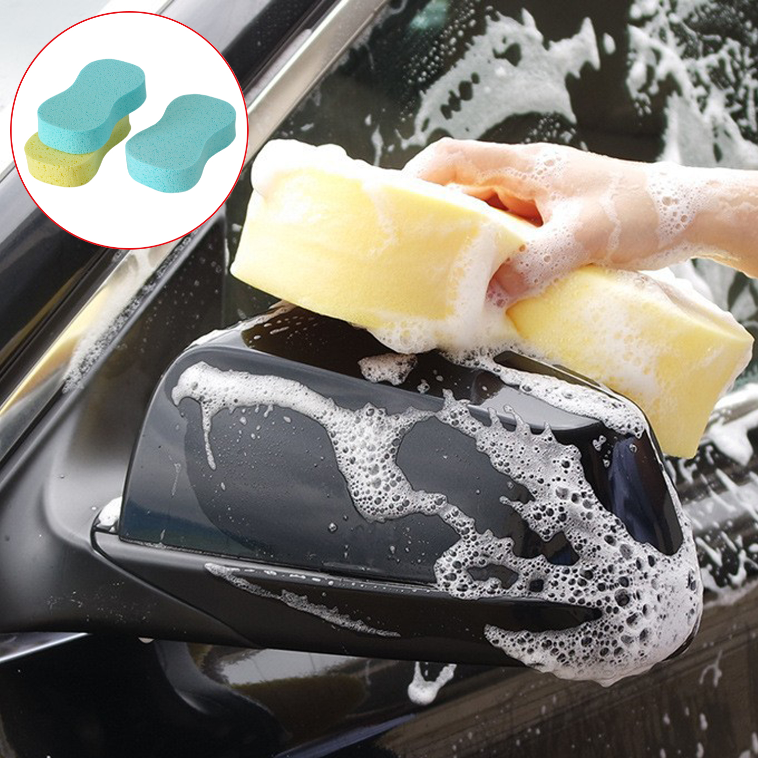 Coral Sponge Large Vacuum Compression Car Wash Sponge Block Honeycomb Car Polishing Cleaning Tool