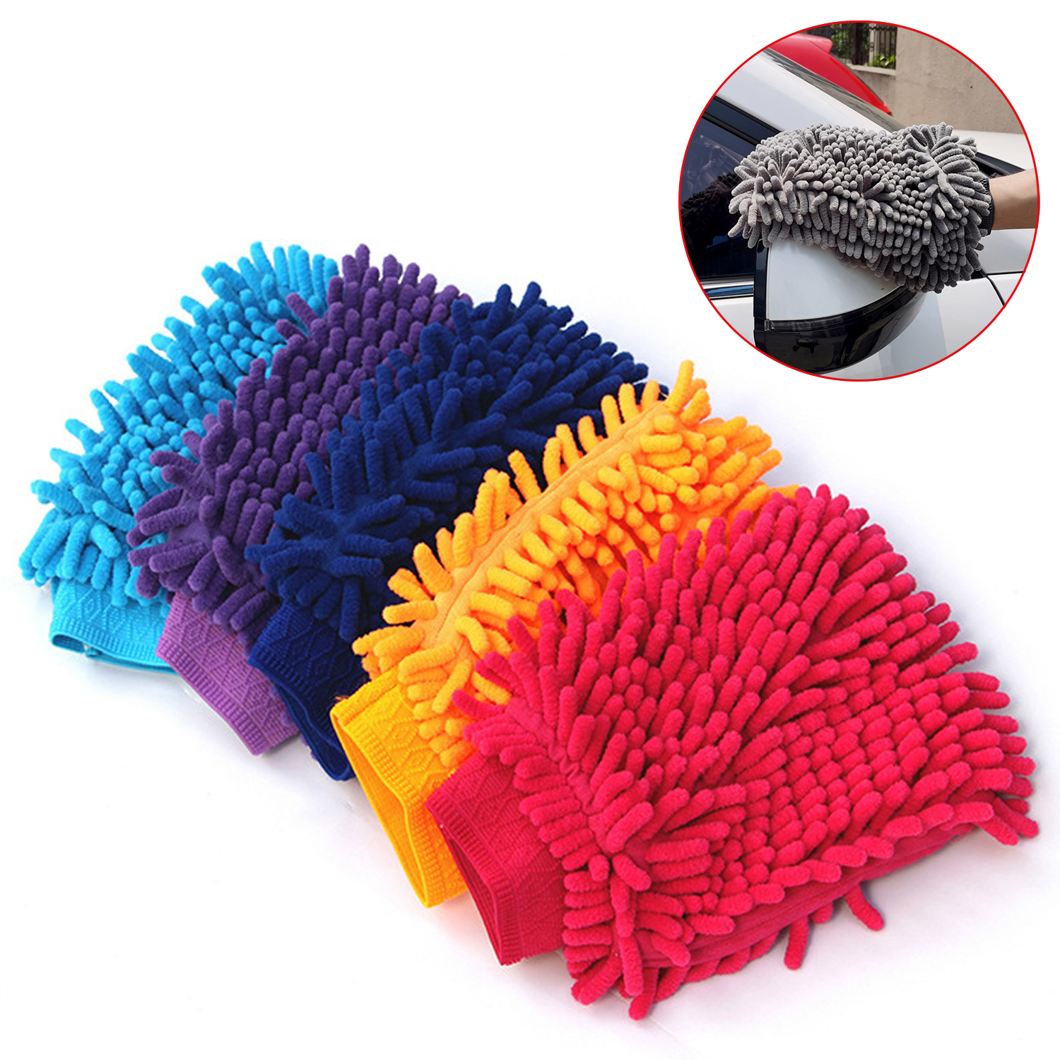 Car Wash Mitt Glove Microfiber Waterproof Car Cleaning Automotive Chenille wash glove