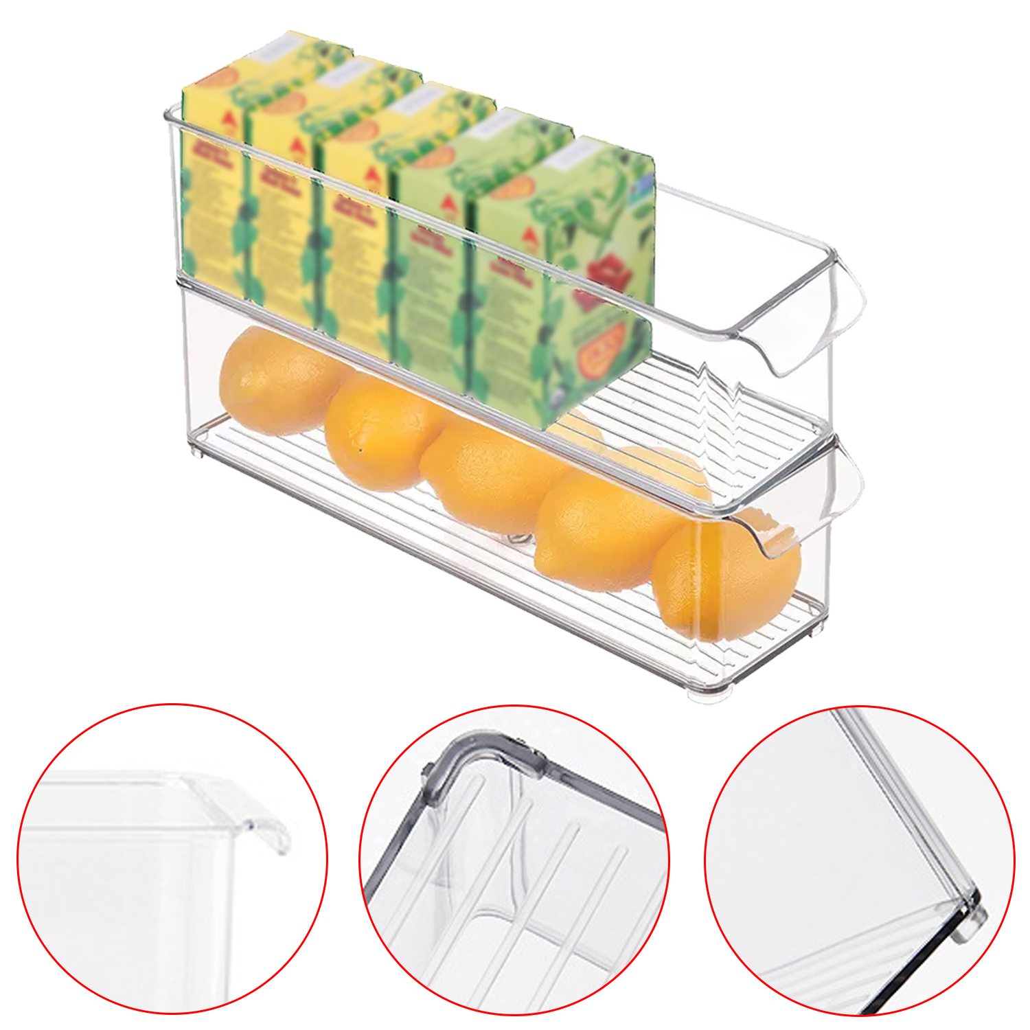 Can Organizer Storage Box Fridge Organizer PET Transparent Soda Beverage Bottle Holder Kitchen Cabinet Storage Rack Container