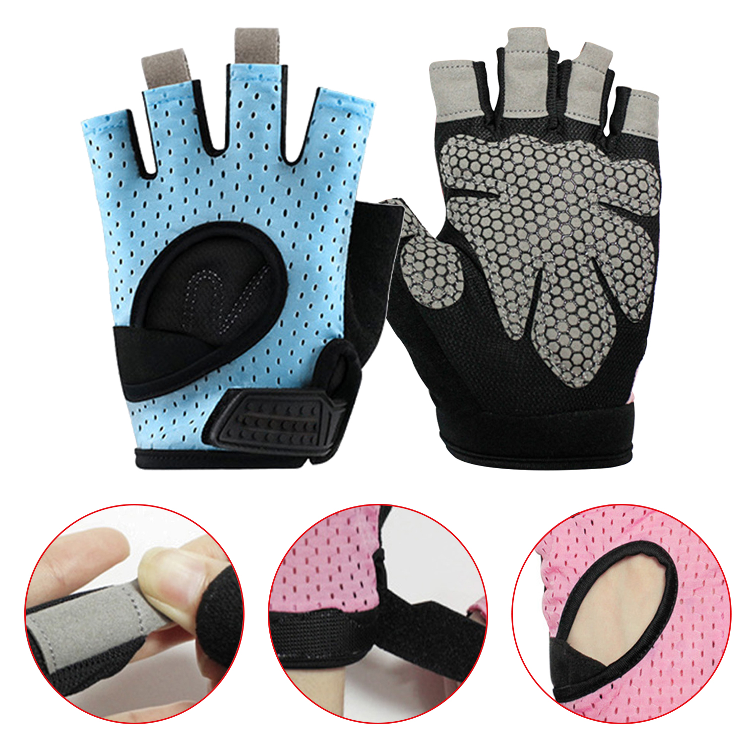 Fitness Non Slip Fingerless Gloves Weightlifting Men Women Glove Exercise Half Finger Fitness Sport Gloves