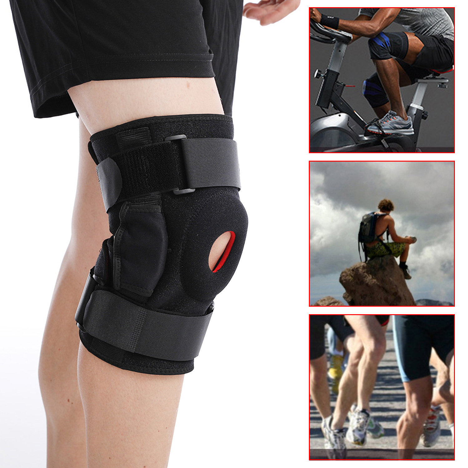 Removable Folding Support Knee Pads Silicone Patella Knee Pads Knee Support Brace Immobilizer Knee Braces Pads