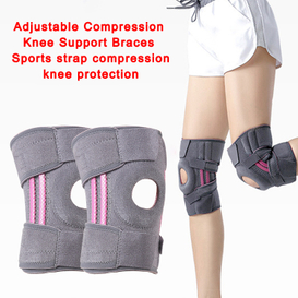 Knee Support Braces With Side Stabilizers & Patella Gel Pads For Knee Support, Adjustable Compression Knee Support Braces