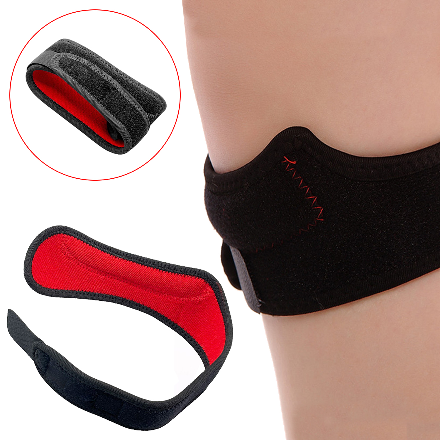 Adjustable Patella Tendon Support Strap Knee Brace Patellar Tendon Stabilizer Support Band for Knee Pain Relief Basketball Running
