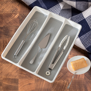 3 Compartment Kitchen MultiPurpose Storage Silverware Drawer Organizer Cutlery Tray for Kitchen Compartment Utensil Organizer