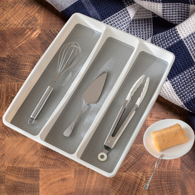 3 Compartment Kitchen MultiPurpose Storage Silverware Drawer Organizer Cutlery Tray for Kitchen Compartment Utensil Organizer