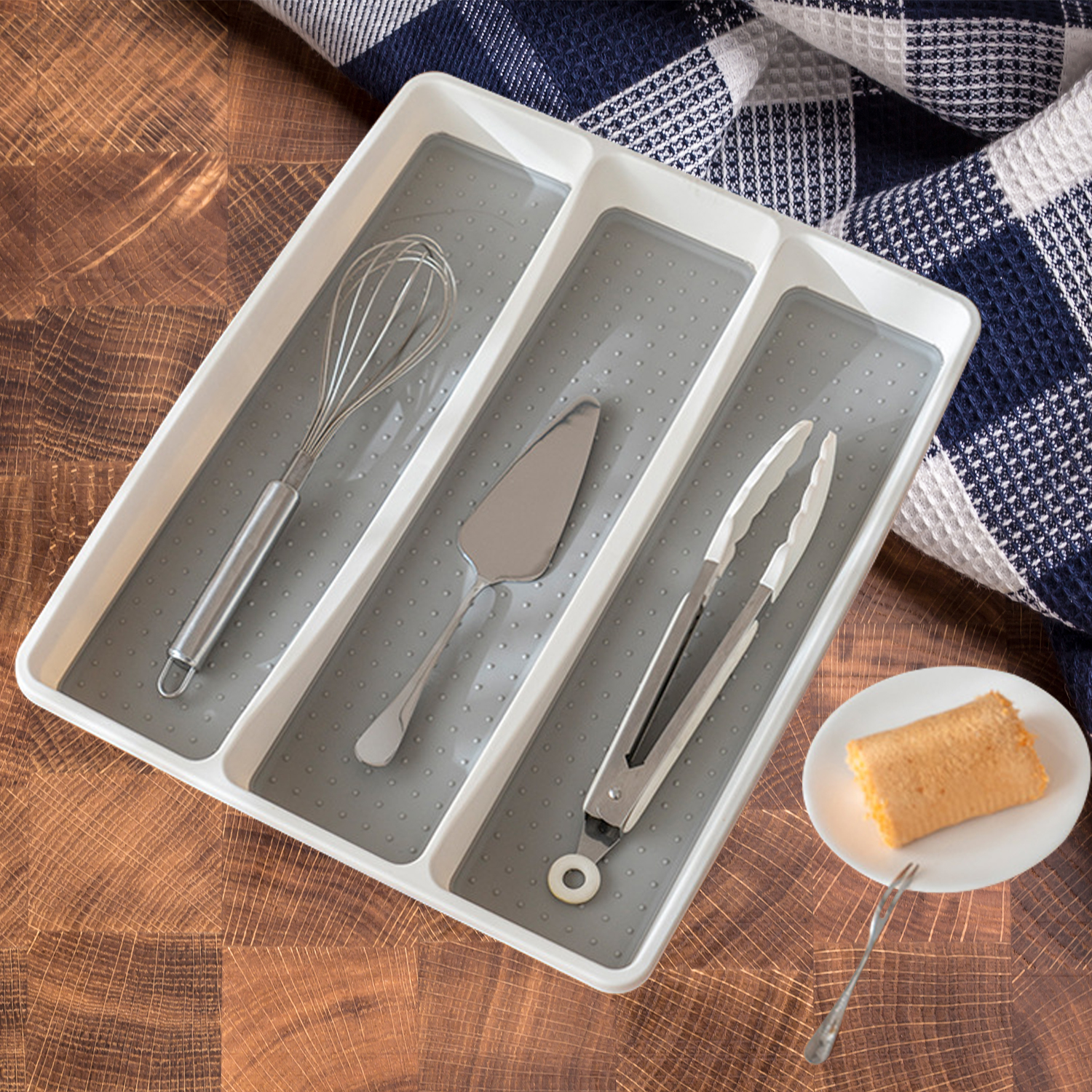 3 Compartment Kitchen MultiPurpose Storage Silverware Drawer Organizer Cutlery Tray for Kitchen Compartment Utensil Organizer