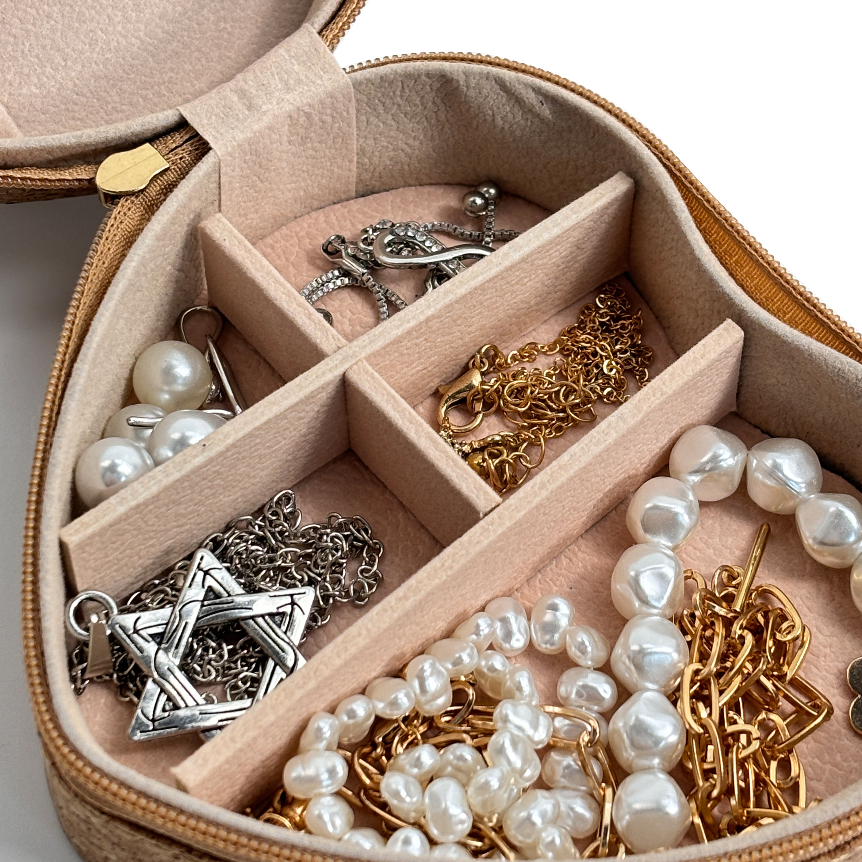 Heart-Shaped Travel Jewelry Case for Bridesmaid Gifts