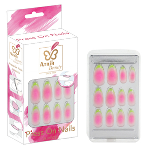 24-Piece Glue-On Fake Nails Set with Elegant Gift Box