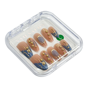 10-Piece Reusable Press-On Nail Set with Plastic Storage Box