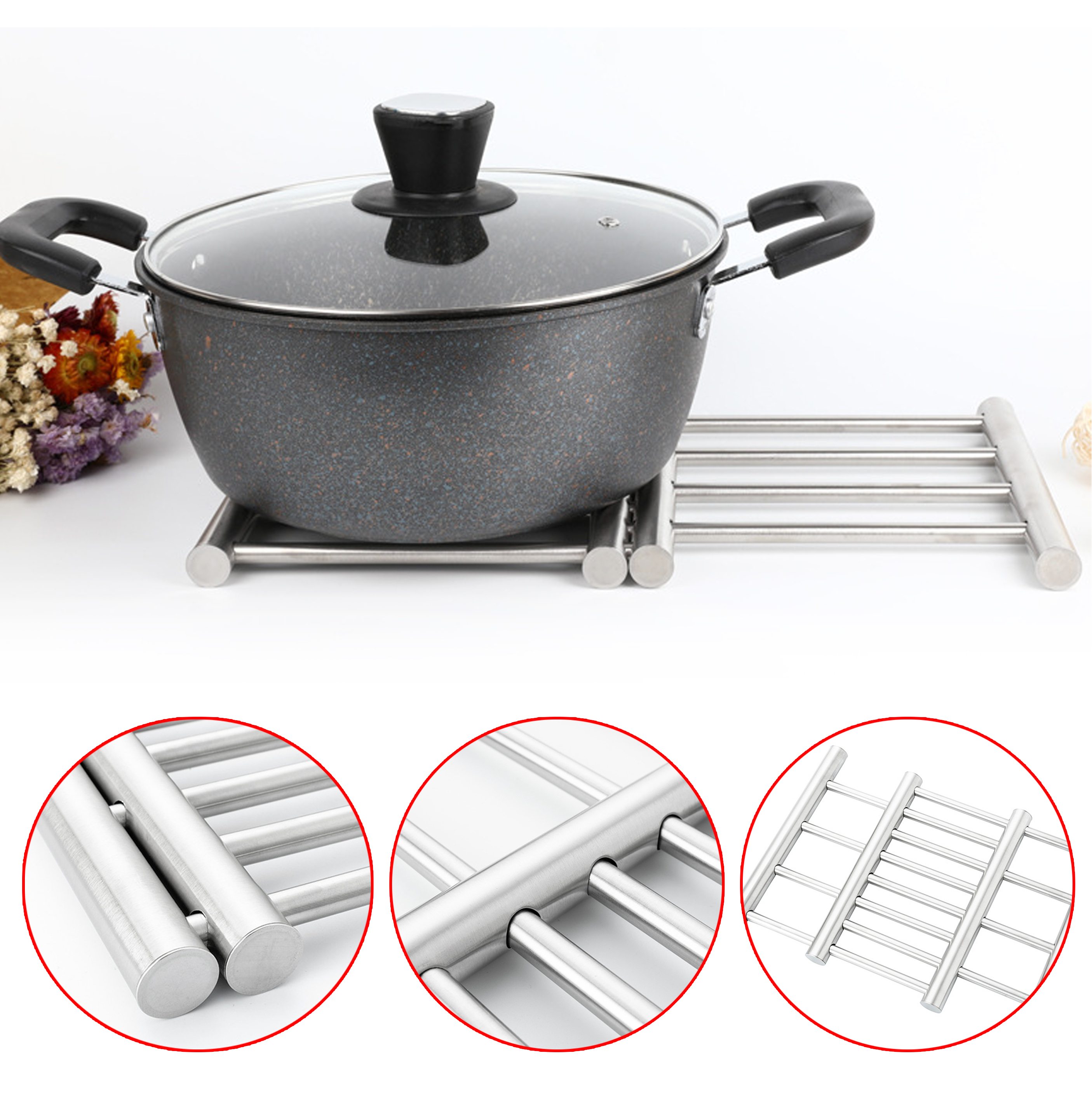 Foldable Stainless Steel Pot Stand