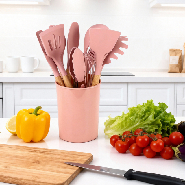 13-pcs Silicone Kitchen Utensils Set with Holder