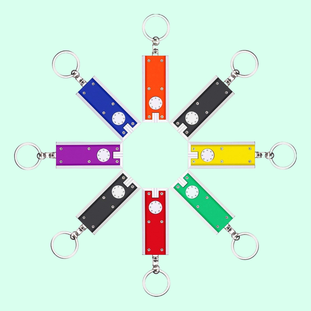 Rectangular Keychain Flashlight Multi-color Keyring Light