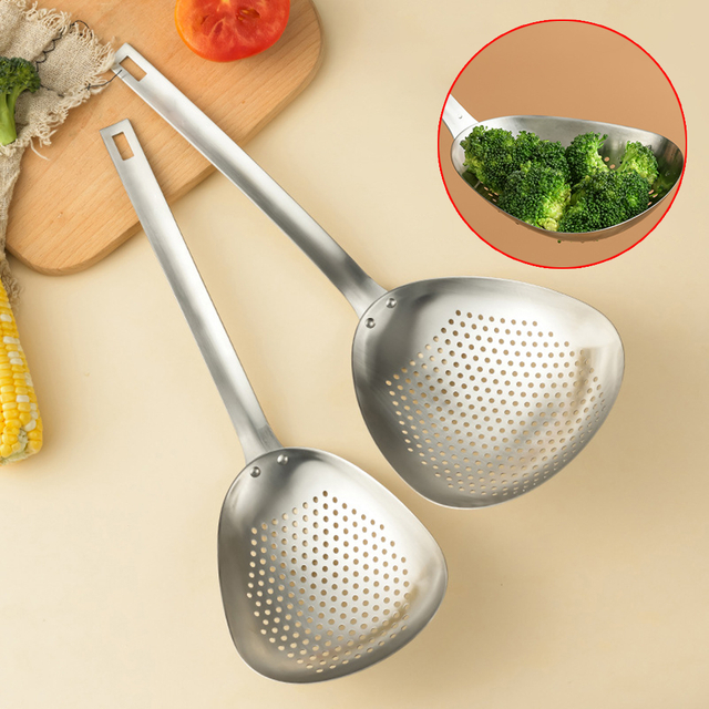 Stainless Steel Slotted Spoon Multi-purpose Kitchen Slotted Strainer Spoon