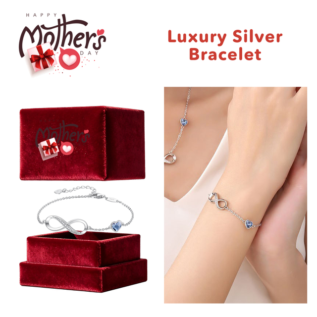 Mother's Day Infinity Heart Silver Bracelet