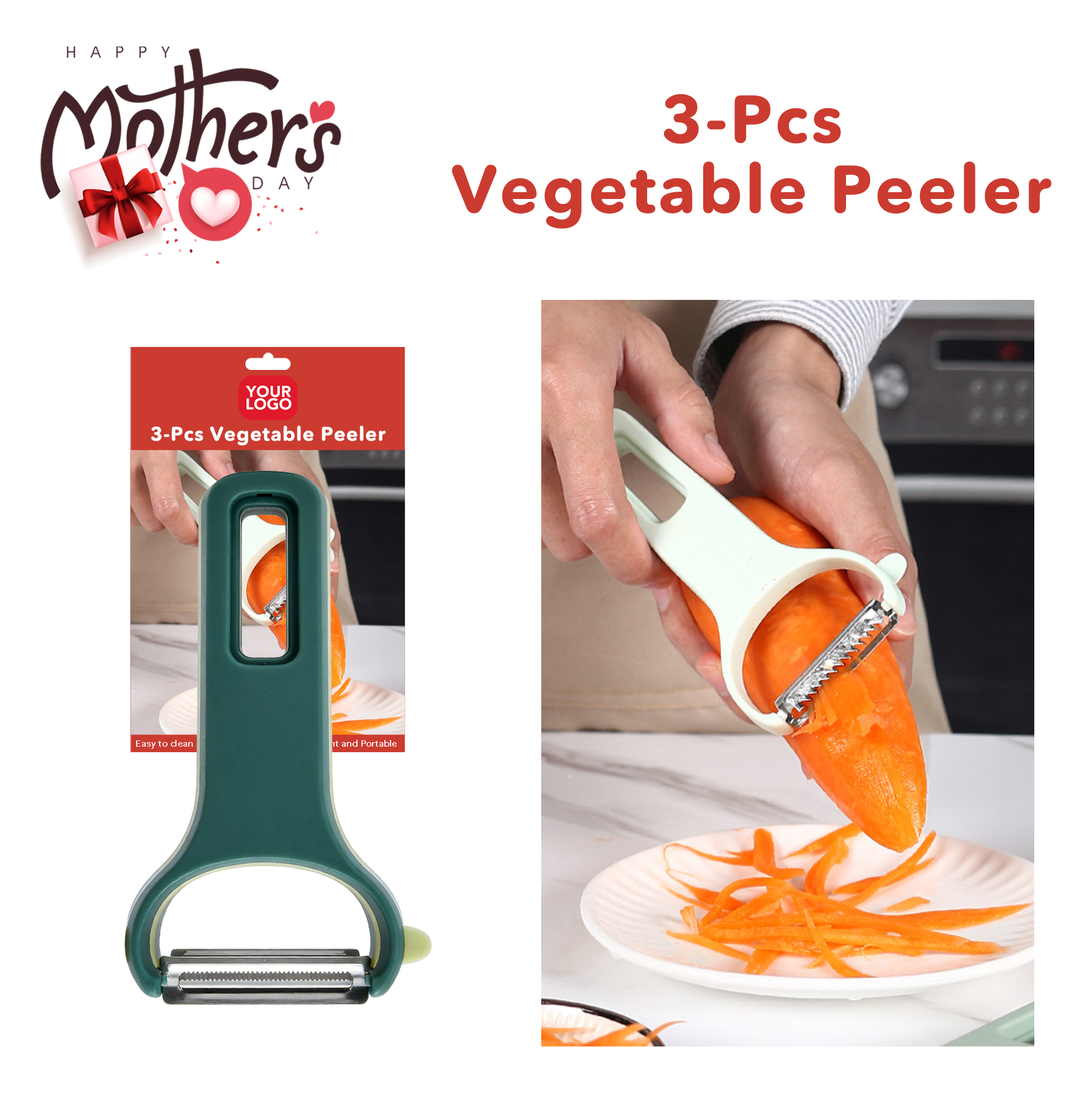 Mother's Day 3-pcs Vegetable Peeler Set