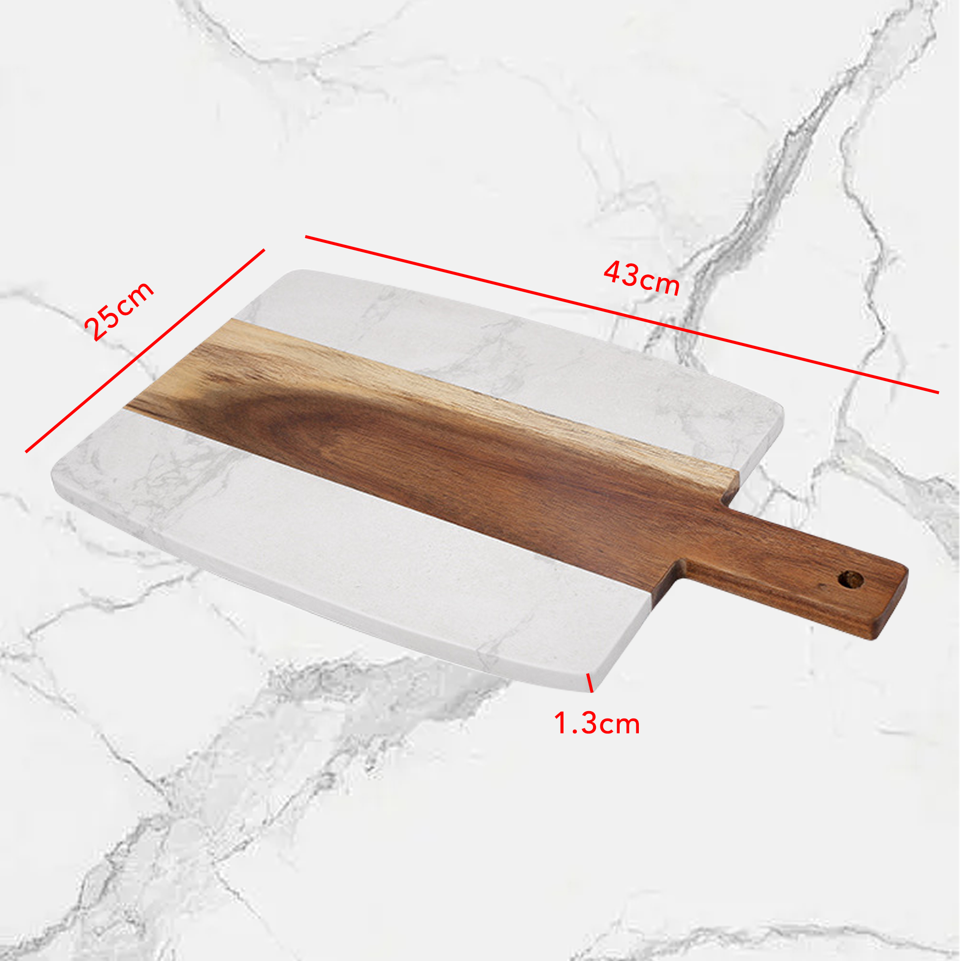 Marble & Wood Striped Cutting Board