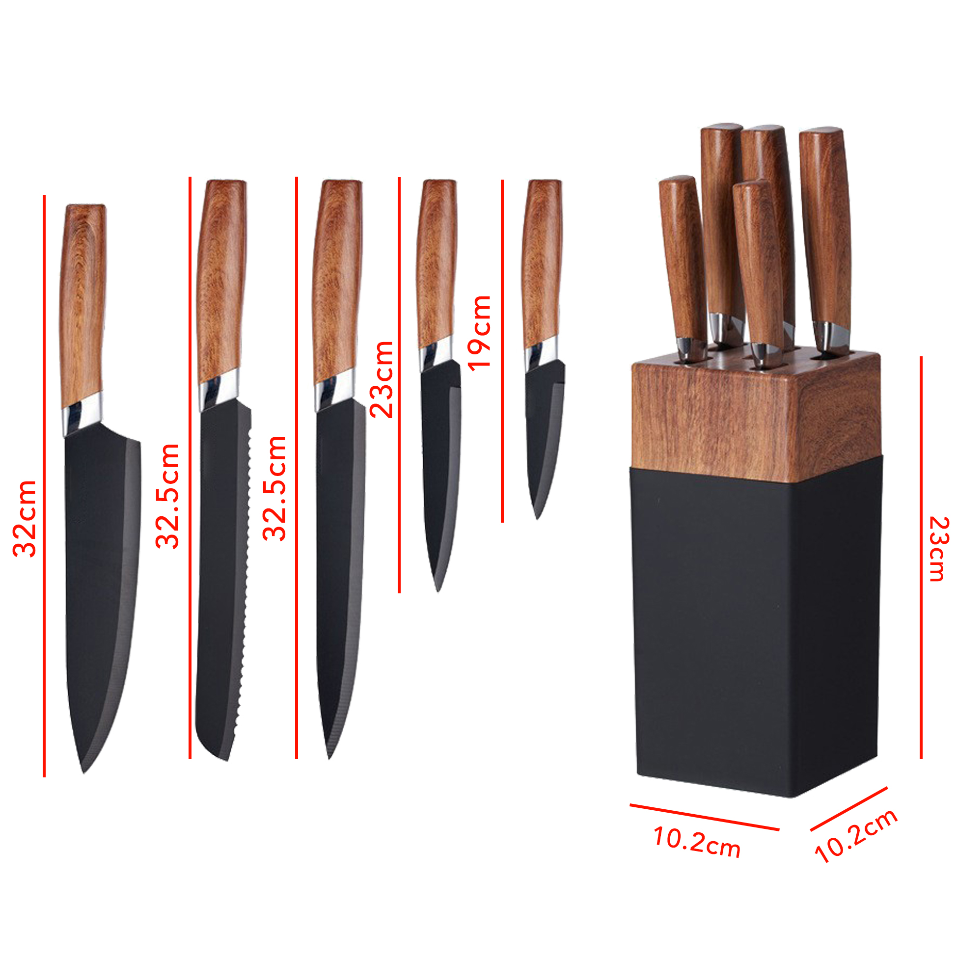 6-piece Kitchen Knife Set with Holder