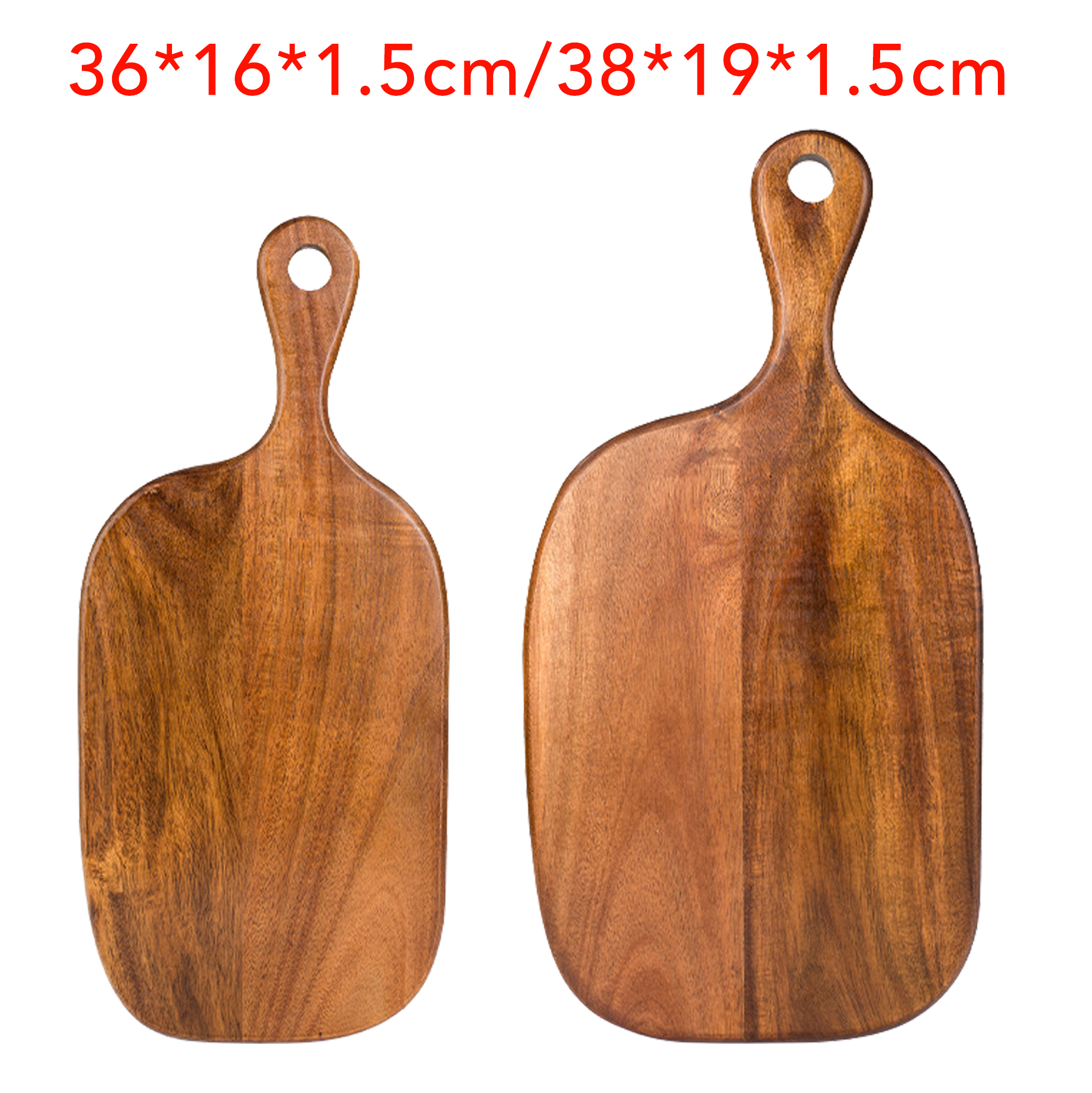 2-piece Wooden Handle Cutting Board Set