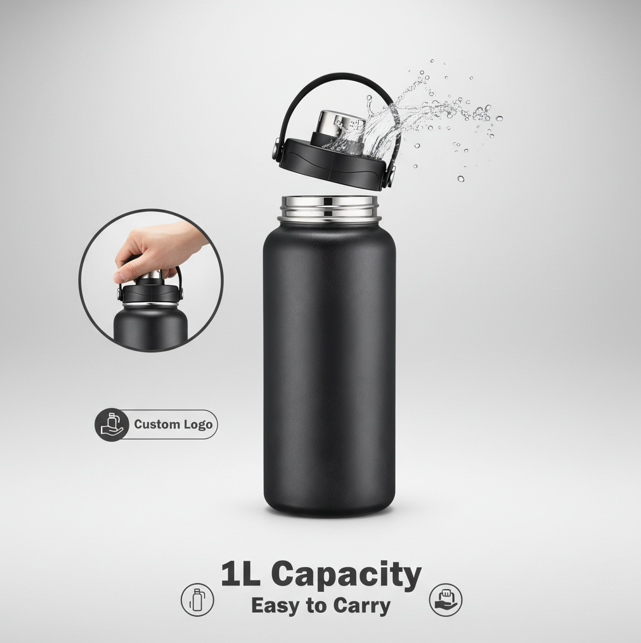 Large-capacity Stainless Steel Water Jug Portable Handle Insulated Bottle