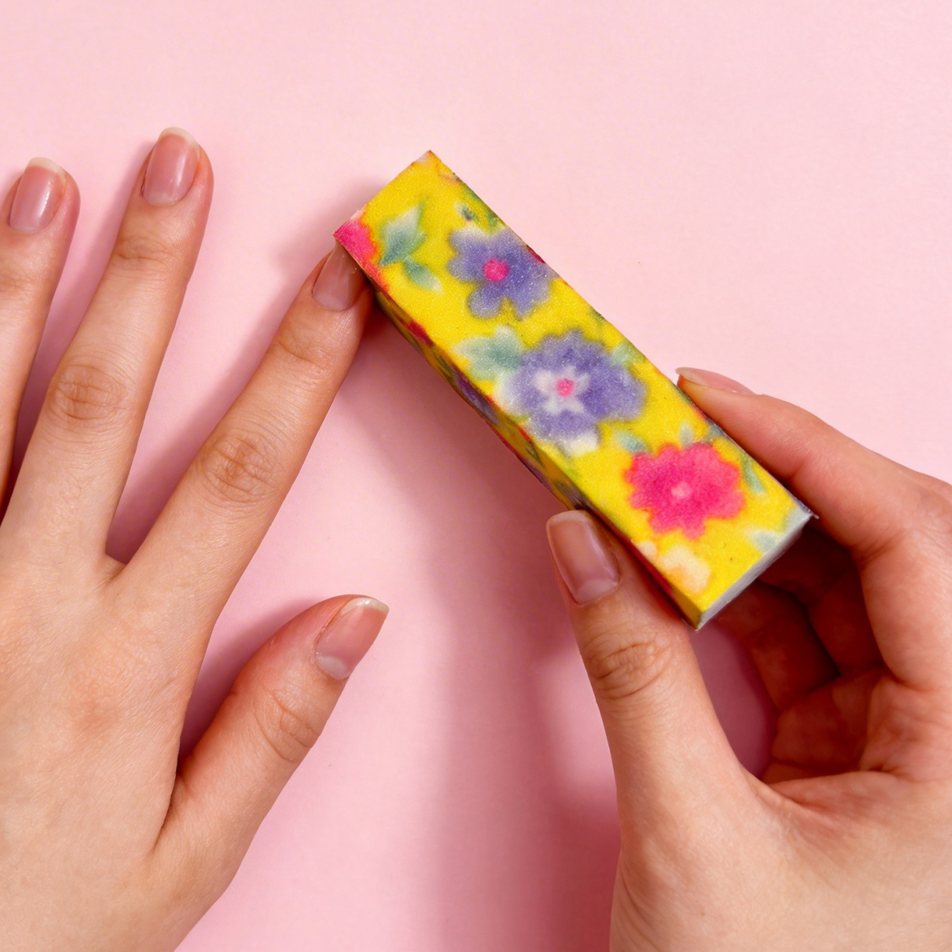 Set of 3 4-Way Nail Buffer Block Floral Print Nail Buffer
