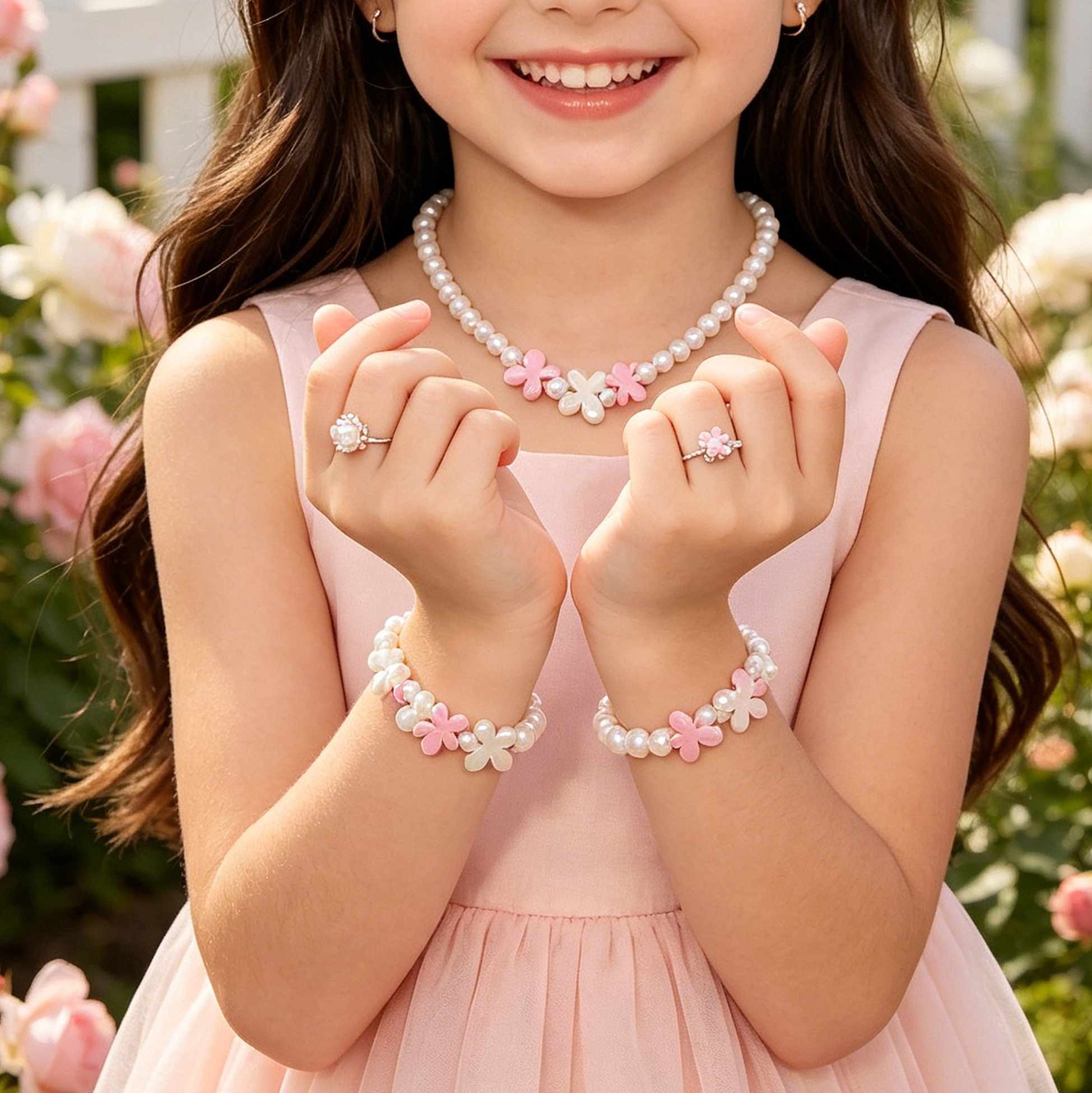 Kids Butterfly Pearl Jewelry Set for Girls