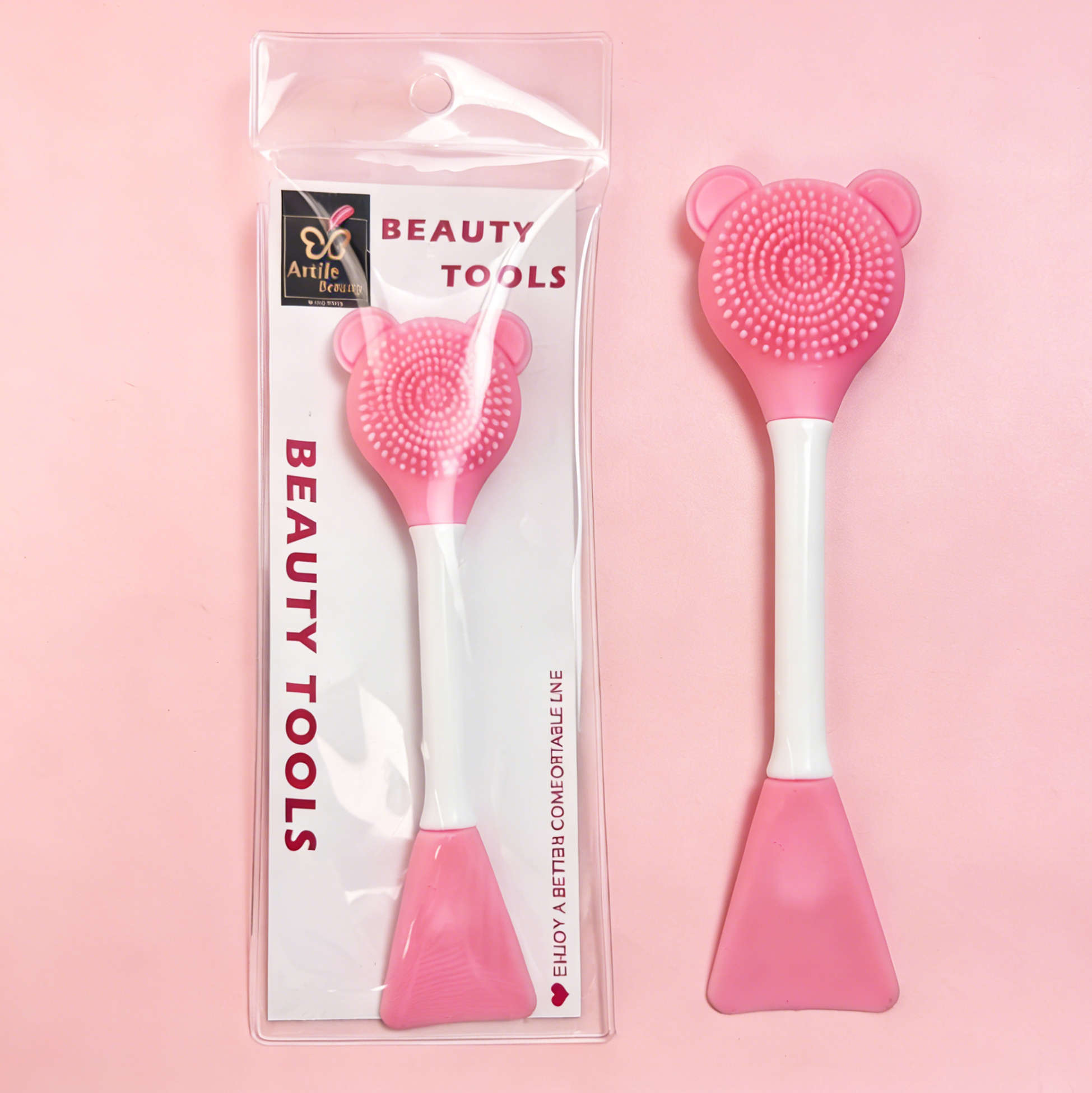 Cute Bear Ear Silicone Face Mask Brush