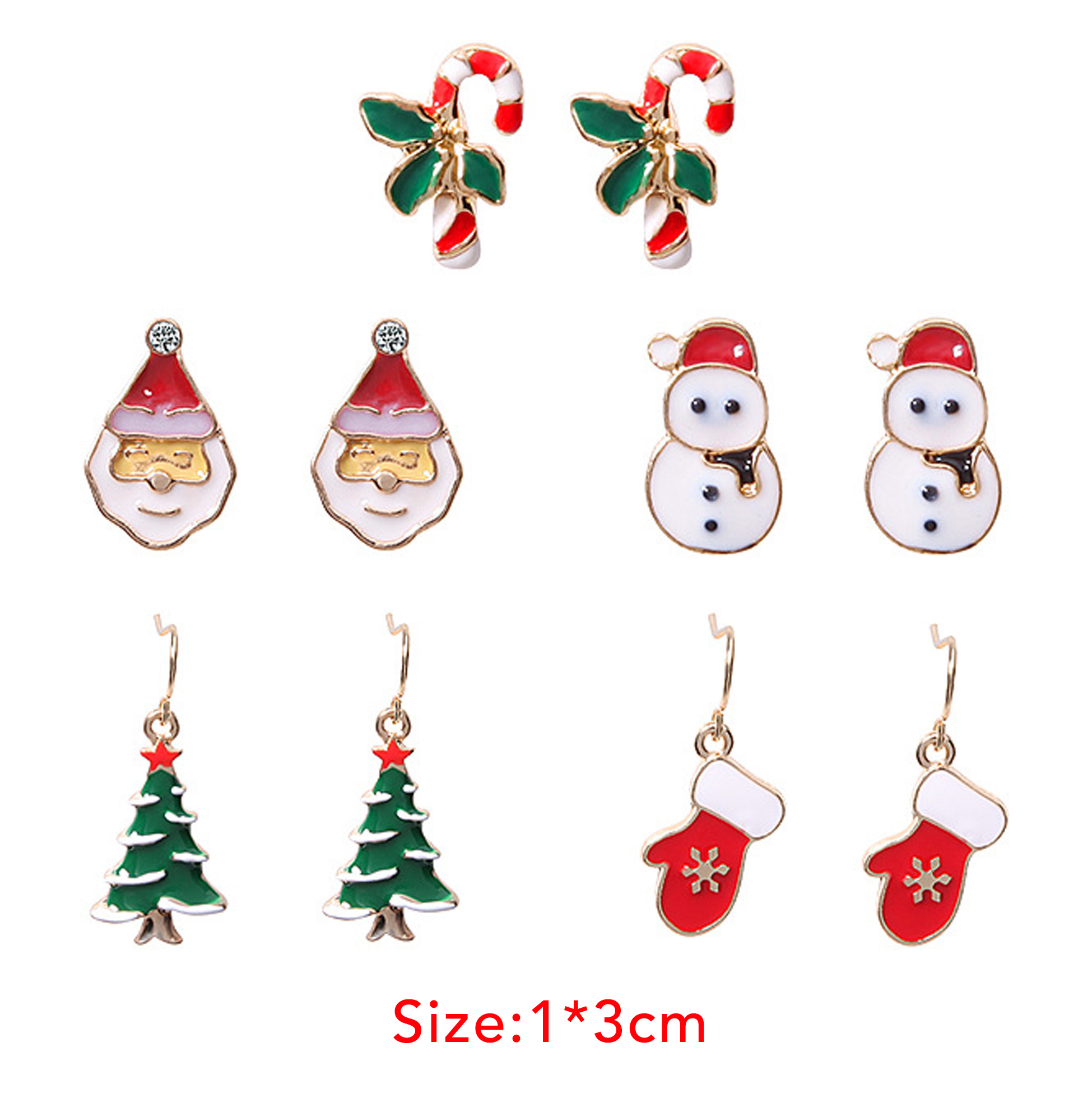 5-Pairs Christmas Earrings Set for Women