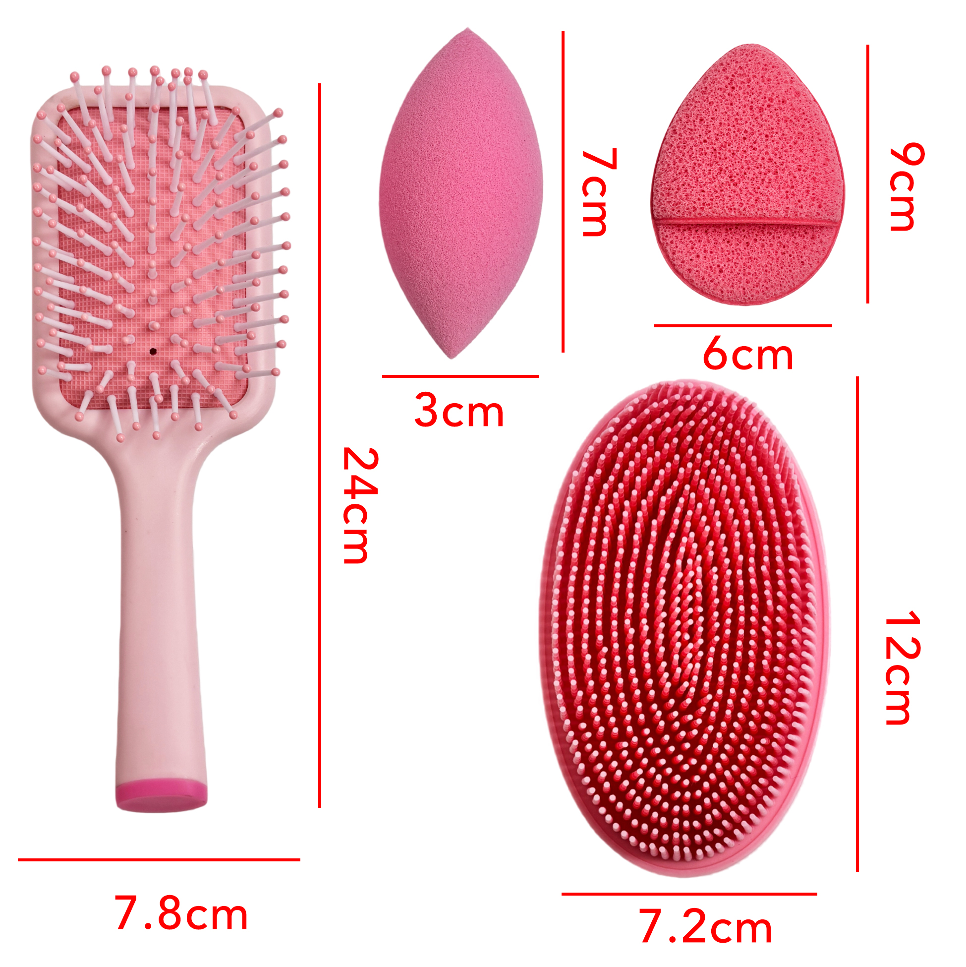Set of 6 Pink Skincare & Hair Accessory