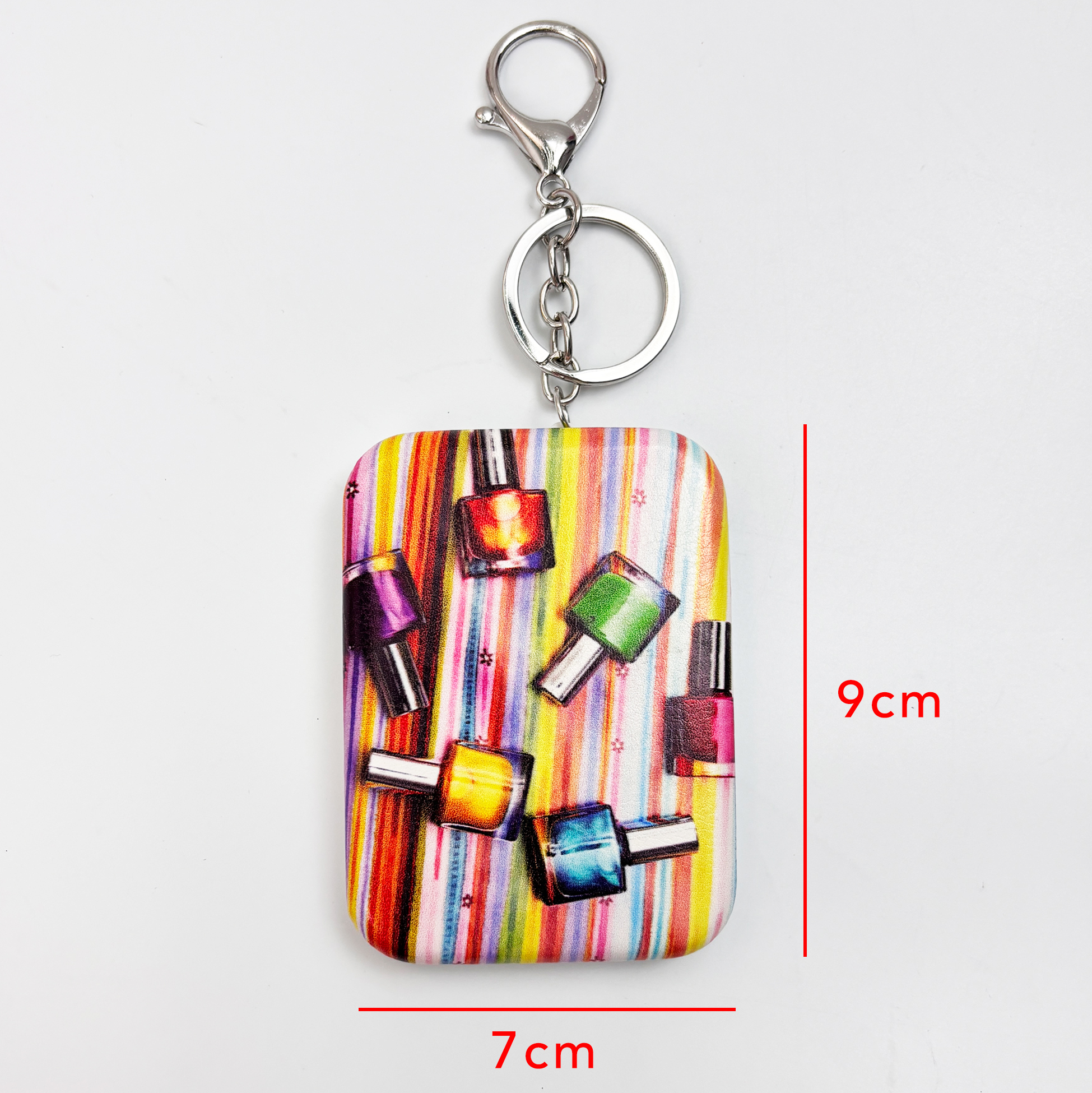 Rainbow Nail Polish Print Compact Mirror