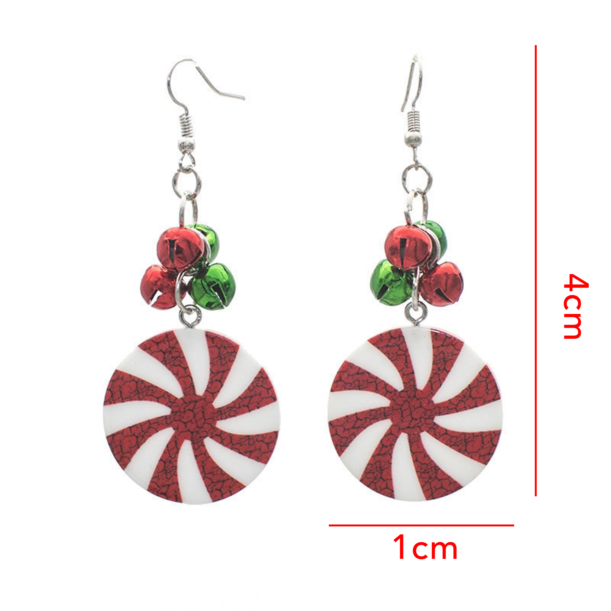 Christmas Peppermint Candy Dangle Earrings