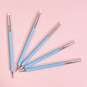 5 Pcs Dual-Ended Silicone Nail Art Brush Set