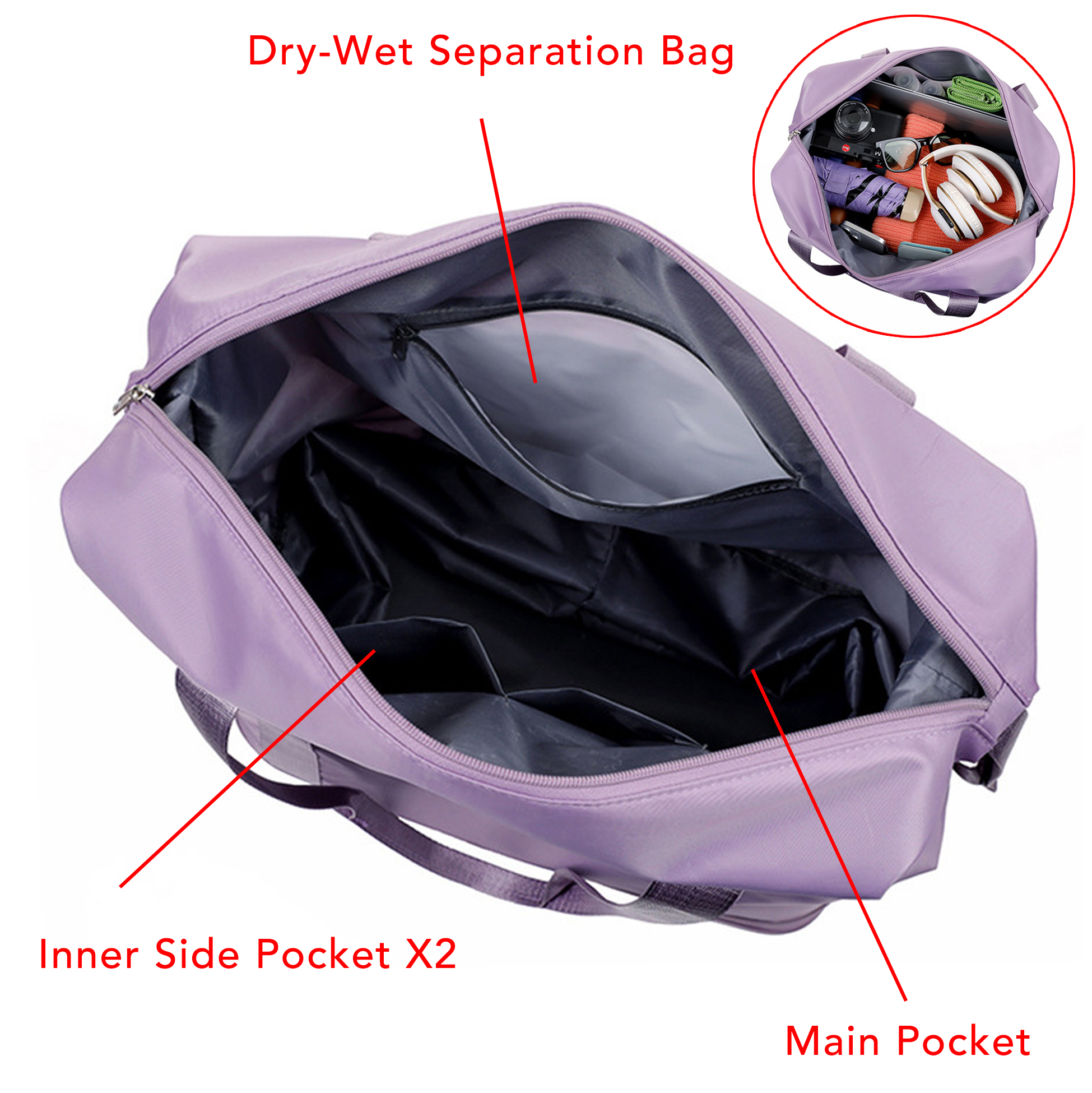 Expandable Rolling Duffle Bag Waterproof Travel Tote Bag with Wheels