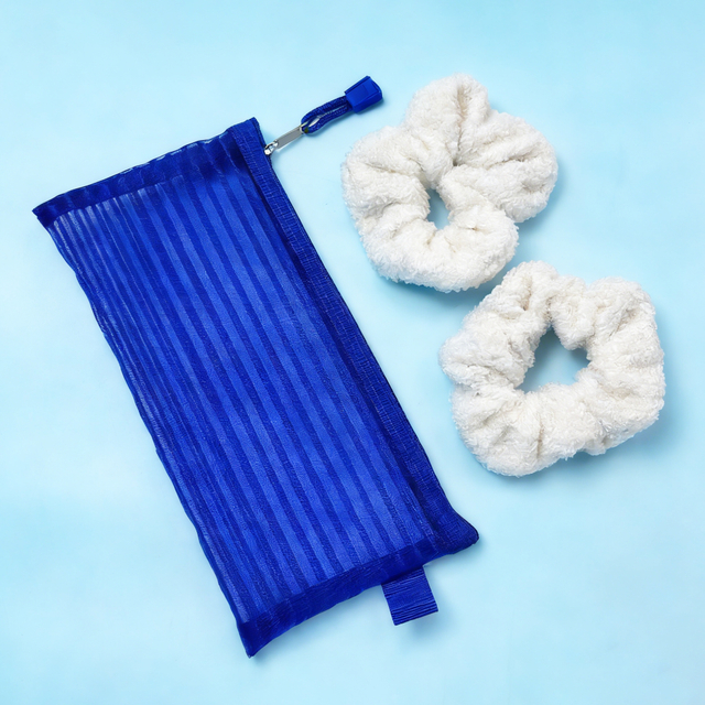 Set of 3 Cream Teddy Scrunchies