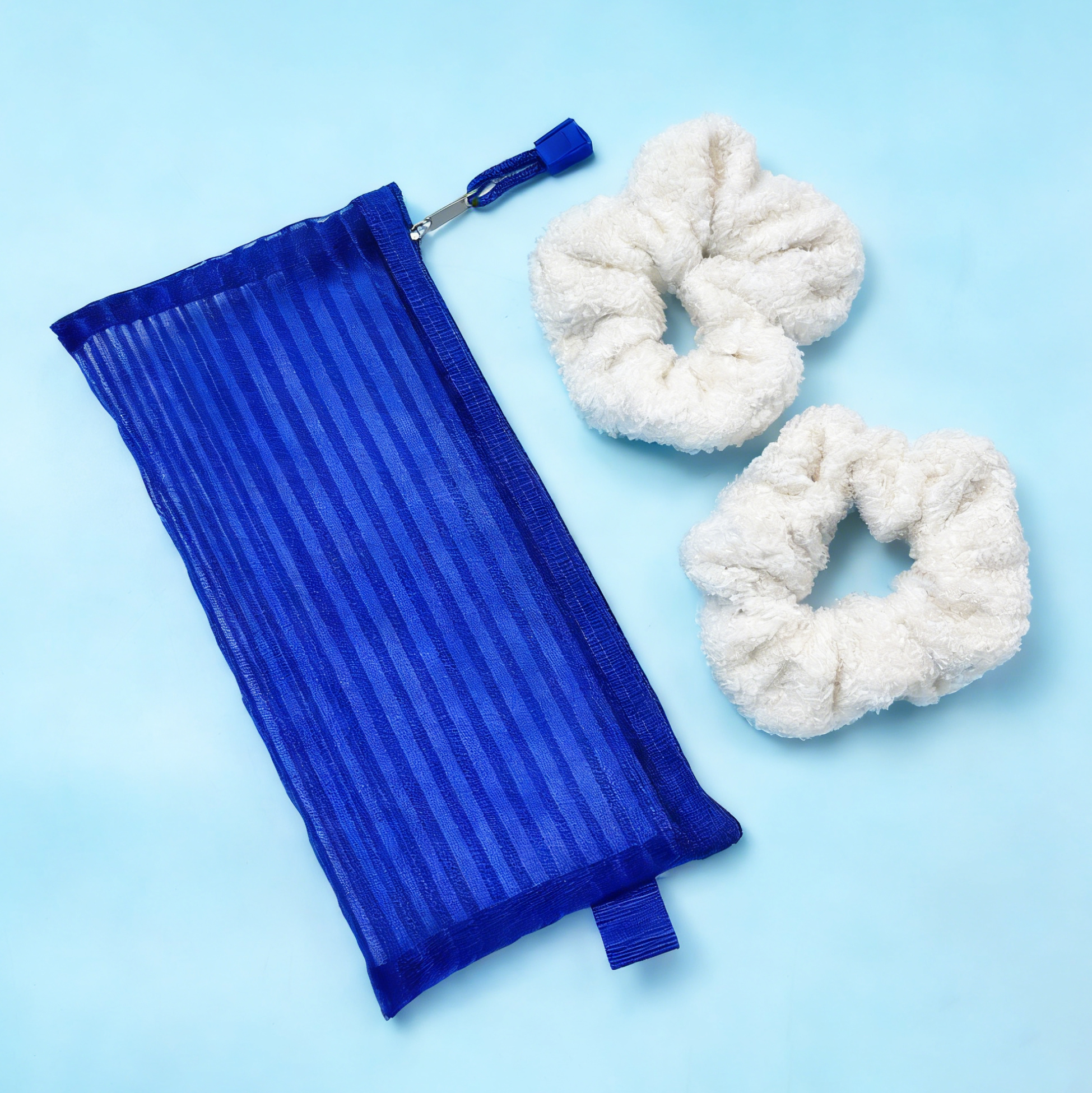 Set of 3 Cream Teddy Scrunchies