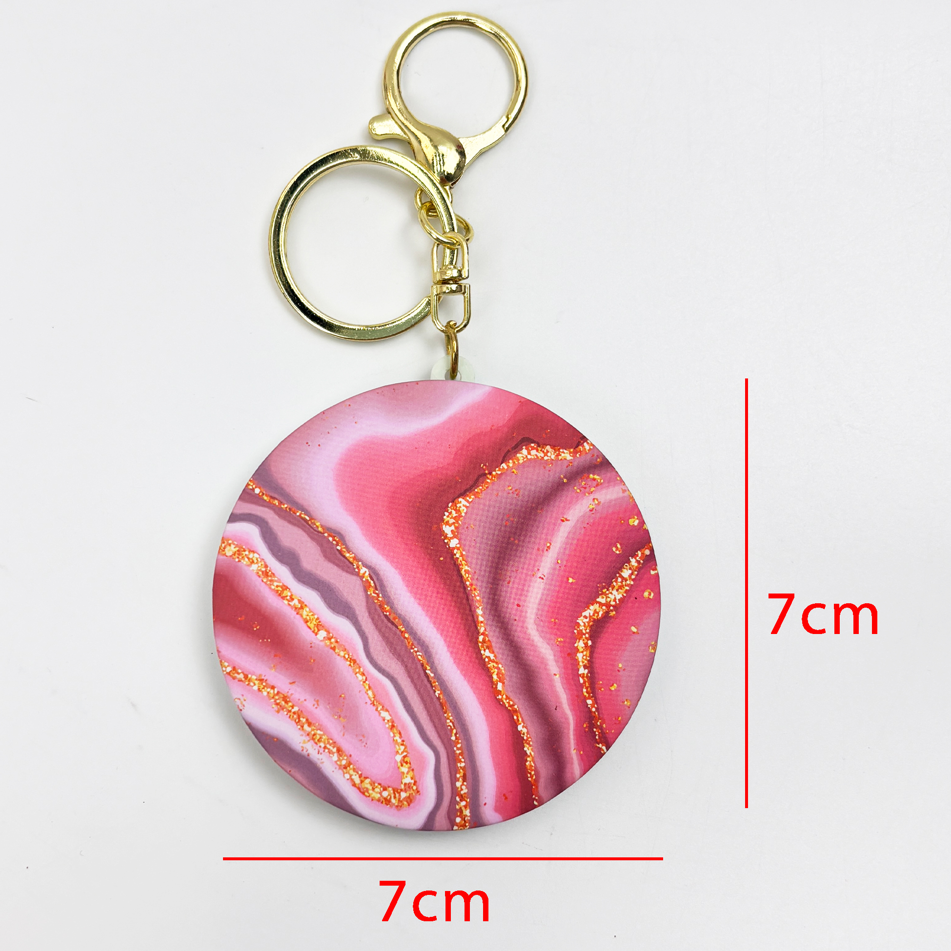 Pink Marble Print Compact Mirror