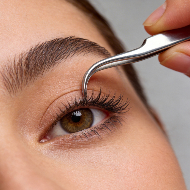 Curved Tip Eyelash Tweezer Stainless Steel Lash Tweezer