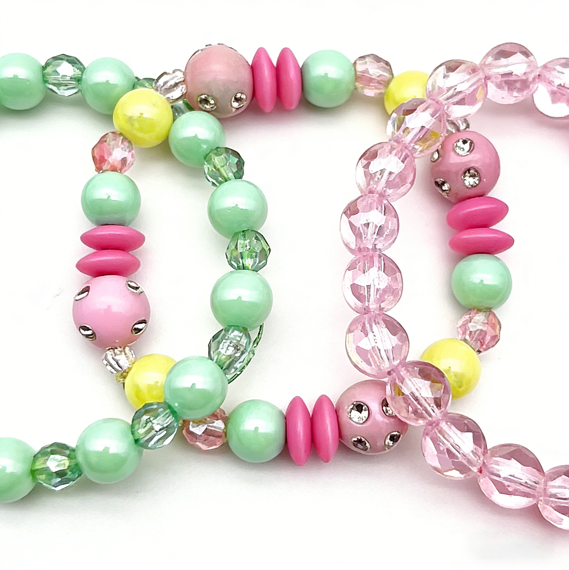 3Pcs Colorful Beaded Bracelets for Girls